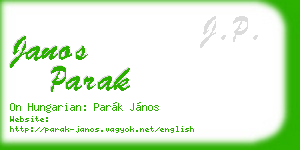 janos parak business card
