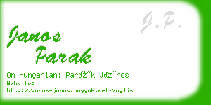 janos parak business card